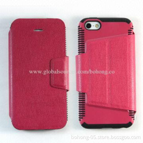 PC + Silicone Flip Cases with Holder, Different Colors Available, 500 Pieces/Each Color MOQ